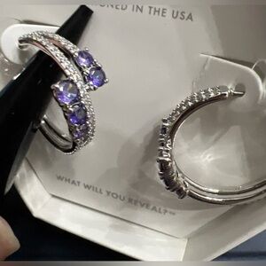 Bomb Party OG Earrings “The Thread You Followed “ Dark Purple Topaz Rhodium